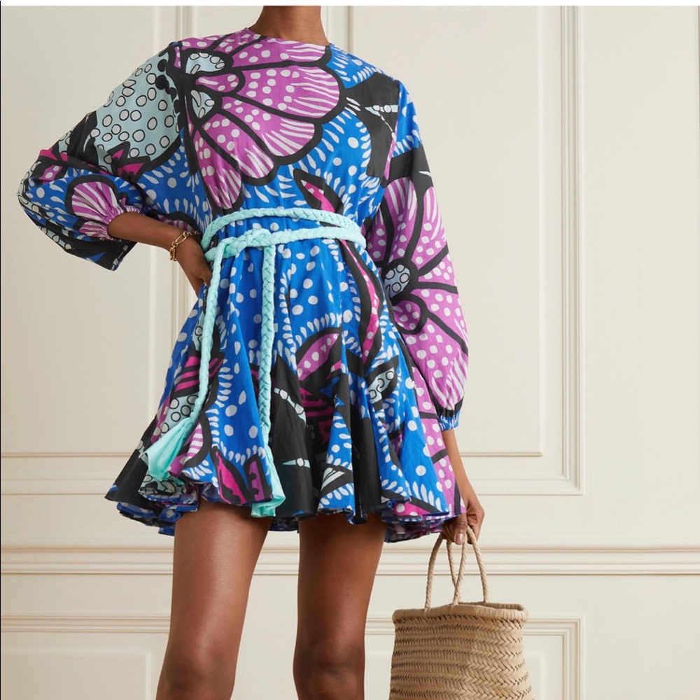 Rhode Ella Dress Floral Psychedelic XS With belt